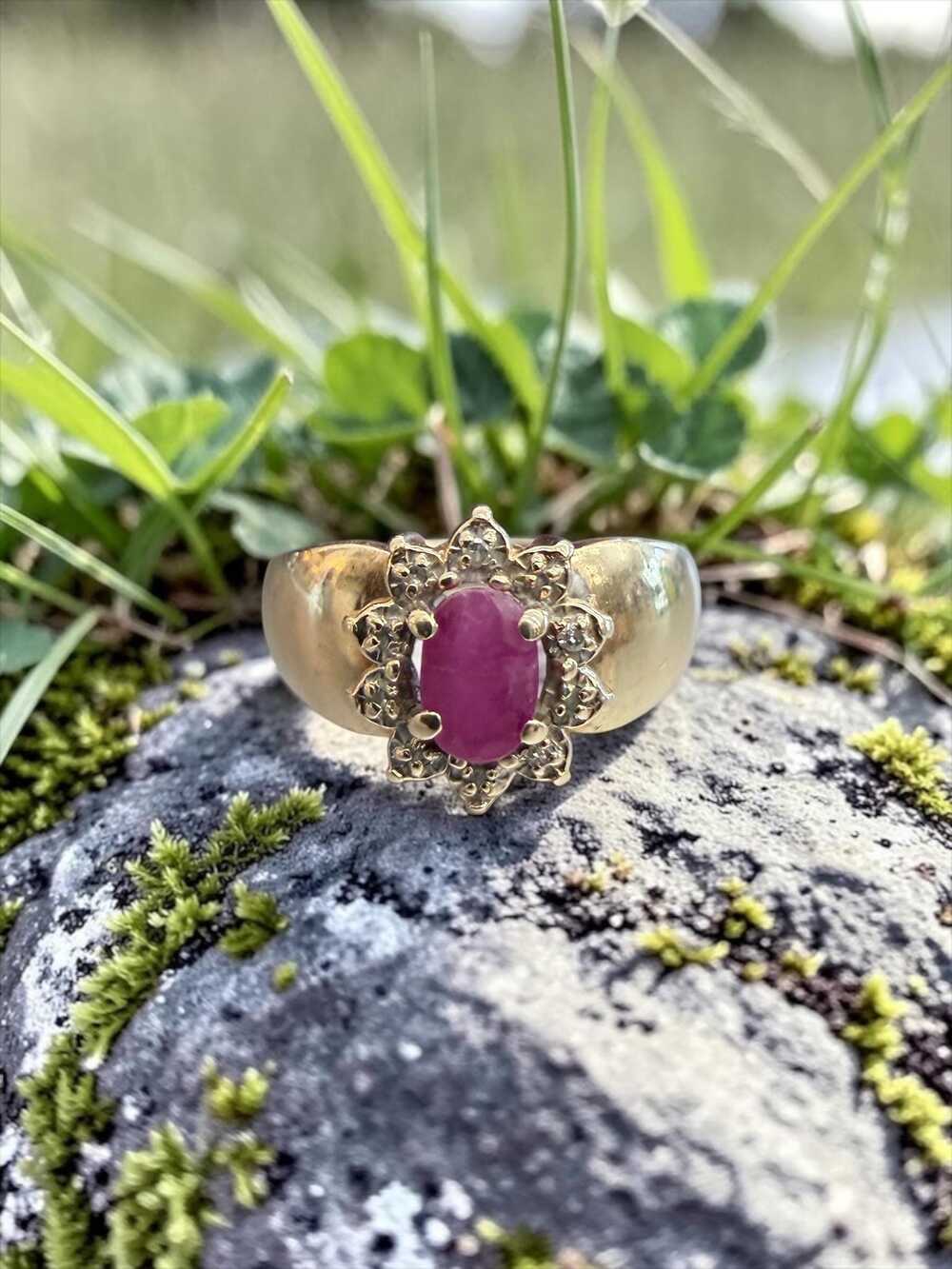 10k Gold Ruby & Diamond Ring with Appraisal
